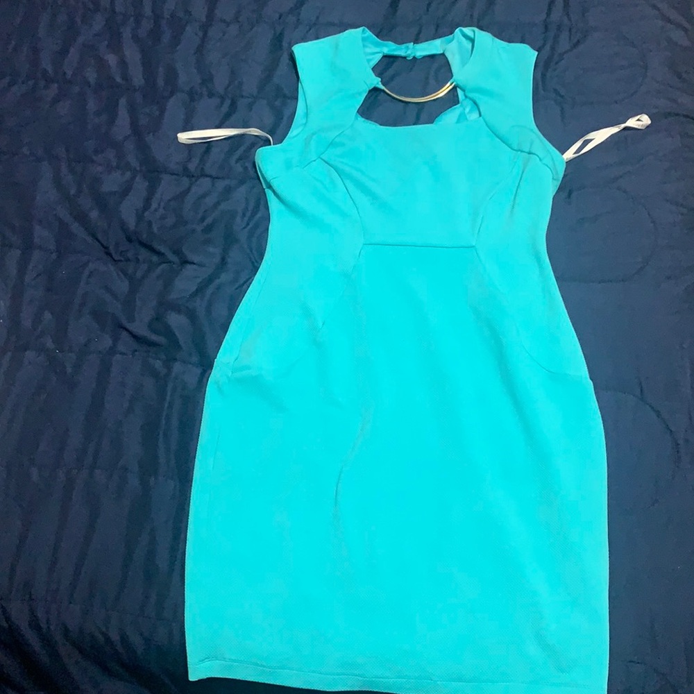 Turquoise curvy occassion dress
